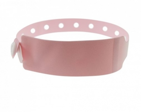 1474063- Bracelet hôpital adulte Rose pâle avec étiquette  - Vue 2
