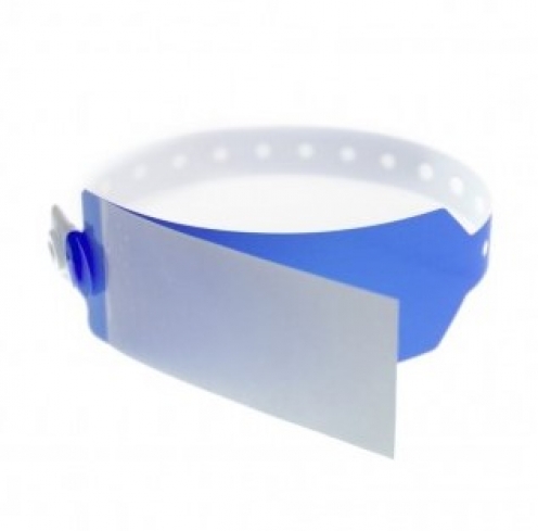 1474120- Bracelet hôpital Bleu adulte avec rabat d'étiquette - Vue 2