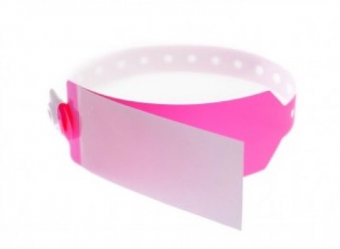 1474141- Bracelet hôpital Rose adulte avec rabat d'étiquette - Vue 3