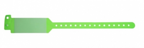 1474142- Bracelet hôpital Vert Pomme adulte avec rabat d'étiquette 