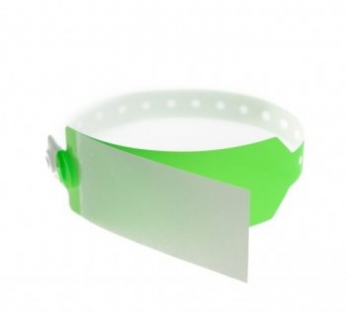 1474142- Bracelet hôpital Vert Pomme adulte avec rabat d'étiquette  - Vue 3