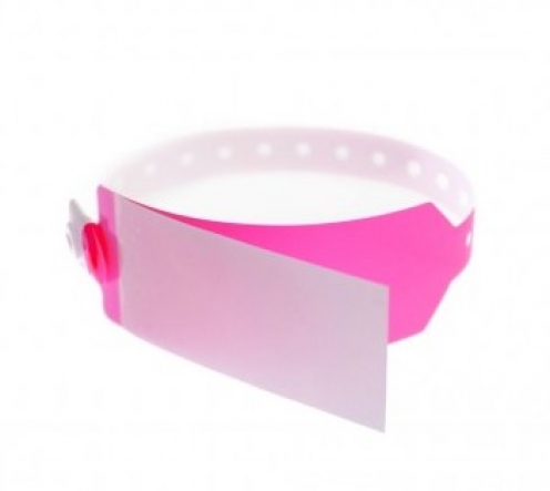 1474144 - Bracelet hôpital enfant Rose Bonbon avec rabat d'étiquette - Vue 3