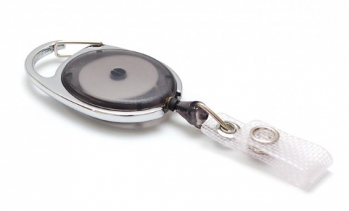 1460077- Zip rétractable Noir Translucide avec accroche métal nickele 