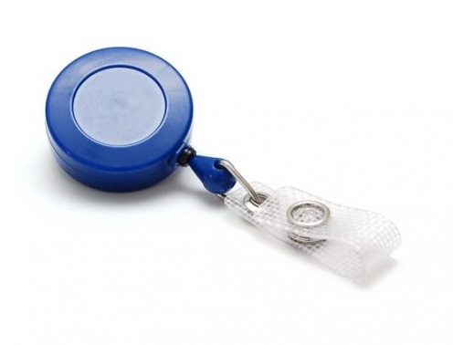 1473022 - Enrouleur de Badge Bleu Système  Rotatif Avec Pince Crocodile