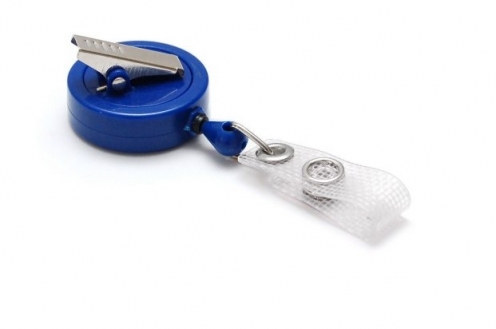 1473022 - Enrouleur de Badge Bleu Système  Rotatif Avec Pince Crocodile - Vue 2