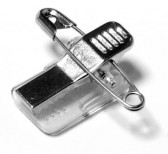 1440001 - Clip adhésif avec pince crocodile métal et épingle de sureté