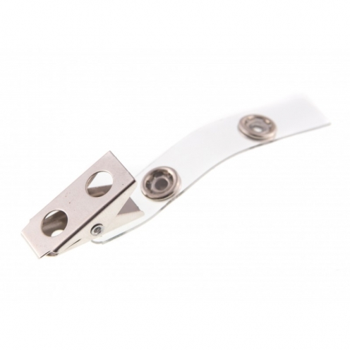 1412000 - Pince crocodile avec lanière transparente et clip métal