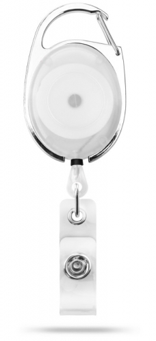 AC217D-ST-CL - Zip rétractable Blanc Translucide avec accroche ceinture