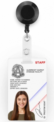 AC217J-ST-BK - Enrouleur de Badge Yo-Yo Noir avec Clip et Sangle - Pack de 100 - Vue 2