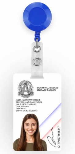 AC217J-ST-SB - Enrouleur de Badge Yo-Yo Bleu Ciel avec Clip et Sangle - Pack de 100  - Vue 3