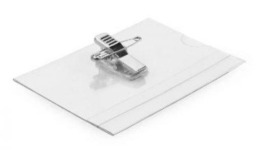 YA324A-L - Porte-Badge ID Transparent avec Clip Combiné et Épingle - lot de 50