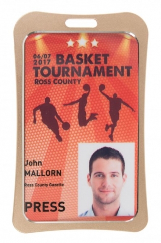 1454270 - Porte-badge métallisé cuivré (lot de 50) - Verticale - Vue 2