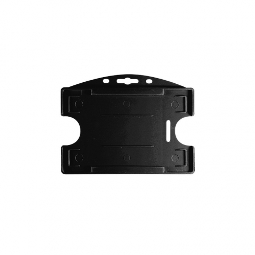 1455756 IDP 64 H DUO BLACK- OPEN FACE ABS TWIN BADGE HOLDER - 100pcs.
