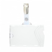 1456600 - Porte-badge clip bretelle à lanière renforcée 86 x 54 Horizontal