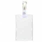 1456601 - Porte-badge clip bretelle à lanière renforcée 86 x 54 Vertical