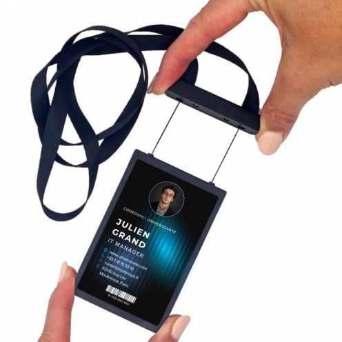 Cordon + porte-badge rétractable tout-en-un VM50 (lot de 50) - Vue 2