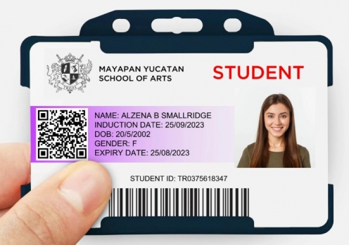 YA302-L-NB - Porte-Badge Rigide Bleu Marine Biodégradable Bulldog 86x54 perforation oblongue 2 rondes - 1 FACE   - Vue 2