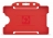 YA302-L-RD - Porte-Badge Rigide Rouge Biodégradable Bulldog 86x54 perforation oblongue 2 rondes - 1 FACE 