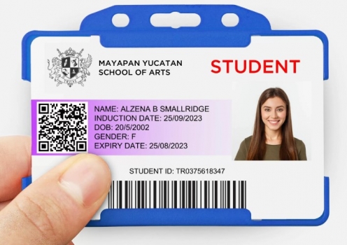 YA302-L-SB-AM - Porte-Badge Bleu Ciel - ANTIMICROBIEN - Bulldog 86x54 - 1 FACE - Vue 2