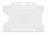 YA302-L-W - Porte-Badge Rigide Blanc Biodégradable Bulldog 86x54 perforation oblongue 2 rondes - 1 FACE 