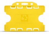 YA302-L-YL(D) - Porte-Badge Jaune Biodégradable Bulldog - Double Face 