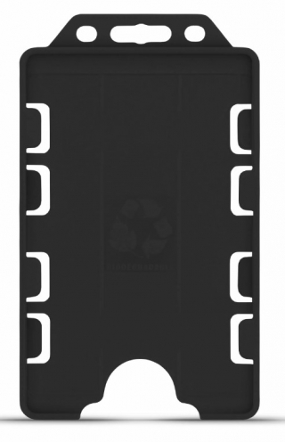 YA302-P-BK(D) - Porte-badge Noir Biodégradable Bulldog  86x54 - DOUBLE FACE