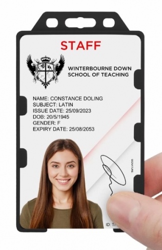 YA302-P-BK(D) - Porte-badge Noir Biodégradable Bulldog  86x54 - DOUBLE FACE - Vue 2