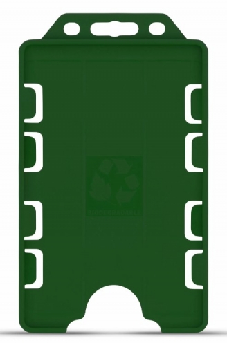 YA302-P-GR(D) - Porte-badge Vert Biodégradable Bulldog 86x54 - DOUBLE FACE