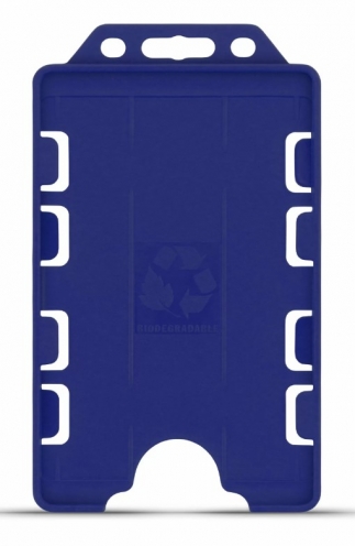 YA302-P-RB(D) - Porte-badge Bleu Roi Biodégradable Bulldog  86x54 - DOUBLE FACE