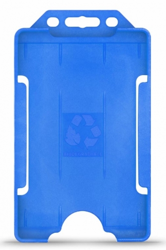 YA302-P-SB-AM - Porte-Badge Bleu Ciel Antimicrobien Bulldog 86x54 perforation oblongue 2 rondes - 1 FACE 