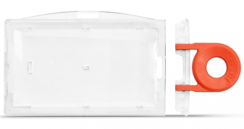 YA312-L - Porte-Badge Verrouillable avec Capuchon Amovible (Format Paysage) - Inclus Clé Rouge