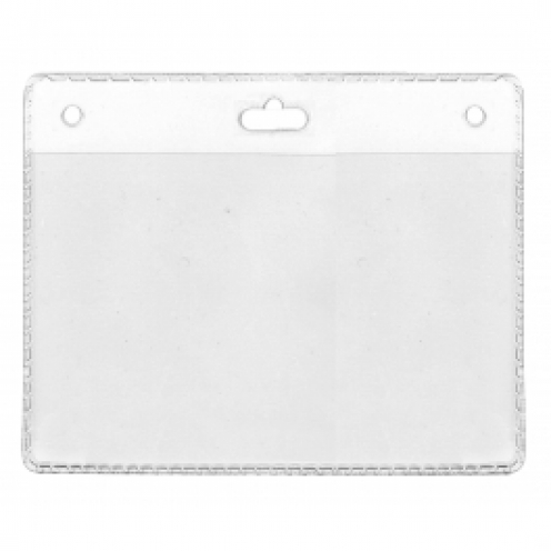 1453021 - Porte-badges souple 105x70 perforation 1 oblongue clip à lanière 