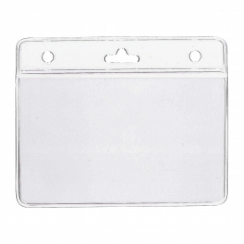 1453300 - Porte-badges souple 86x54 perforation 2 rondes diamètre 5mm 1 oblongue 