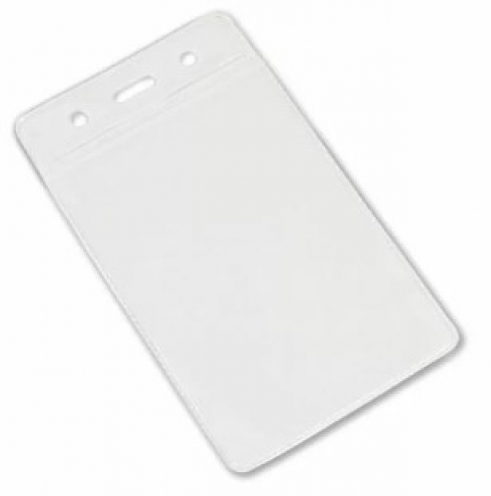 YA301-P-CL - Porte-badges Transparent souple 86x54 perforation oblongue  