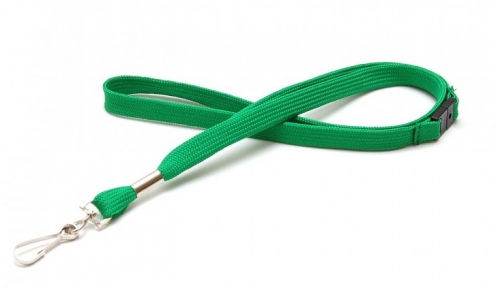 1437242 - Tour de cou Vert  Mousqueton métal et rupture sécuritaire Bague métal