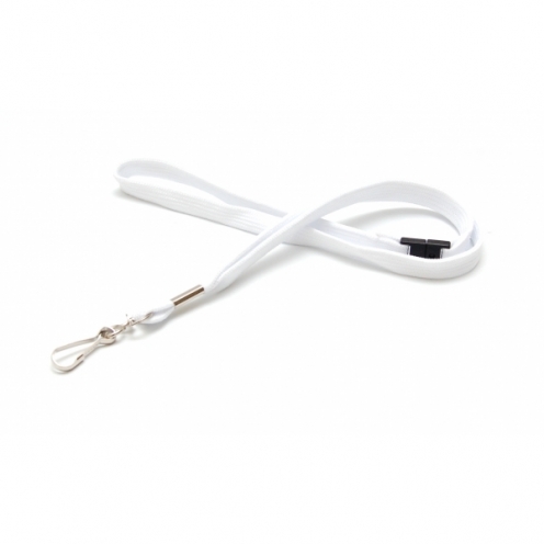 1437240 - Tour de cou Blanc Mousqueton métal et rupture sécuritaire Bague métal