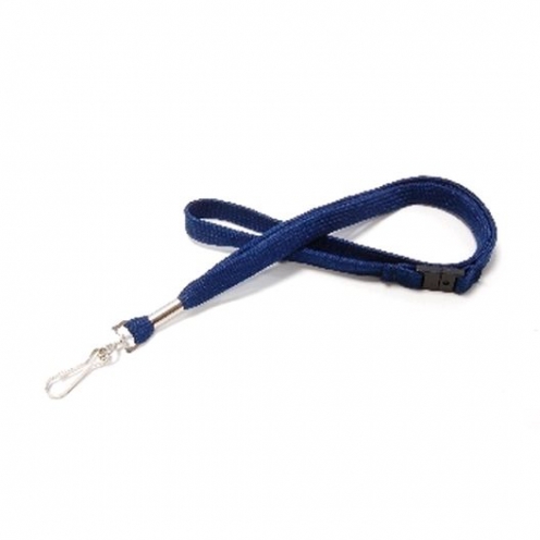 1437248 - Tour de cou Bleu marine Mousqueton métal et rupture sécuritaire Bague métal