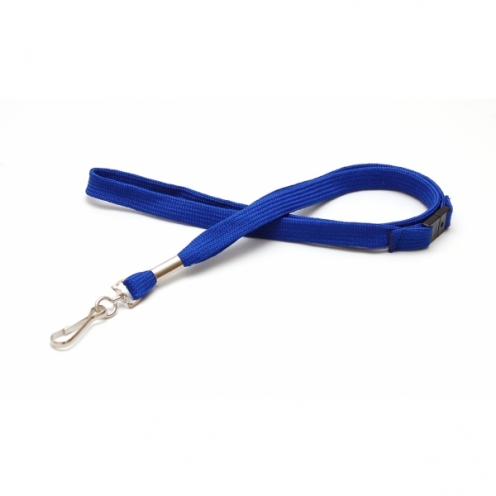 1437241 - Tour de cou Bleu roi Mousqueton métal et rupture sécuritaire Bague métal