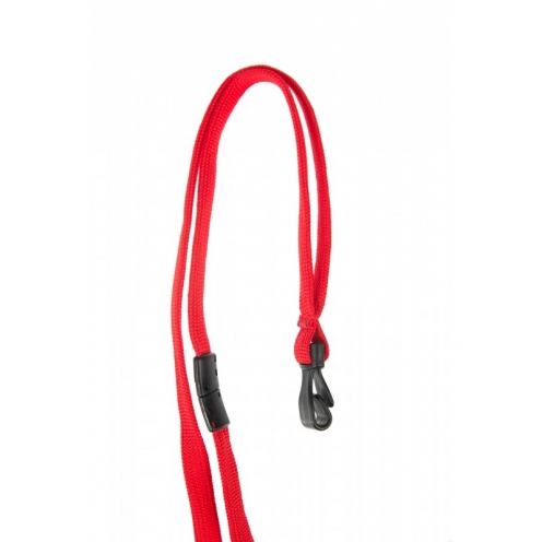 1437254 - Tour de cou Rouge Mousqueton plastique et rupture sécuritaire anti-rotation