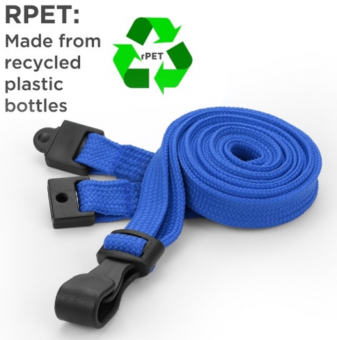 AC228-SB - Tour de cou Bleu Ciel Recyclés 10mm avec Clip Plastique