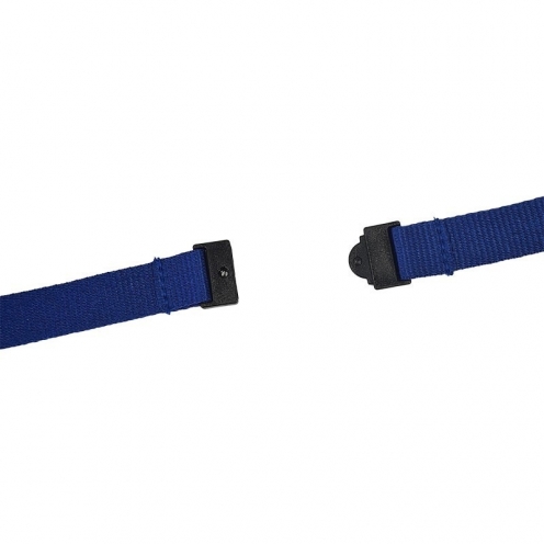 Cordon tour de cou sécurisé écologique 15 mm avec attache en métal sans nickel – Bleu roi  - Vue 3