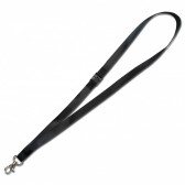 1437396 - Tour de cou sécurisé 15mm plat satiné noir avec crochet métal