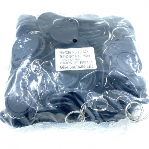 Porte-clés d'identification triangle arrondi noir RFID TK4100 125khz - Vue 3