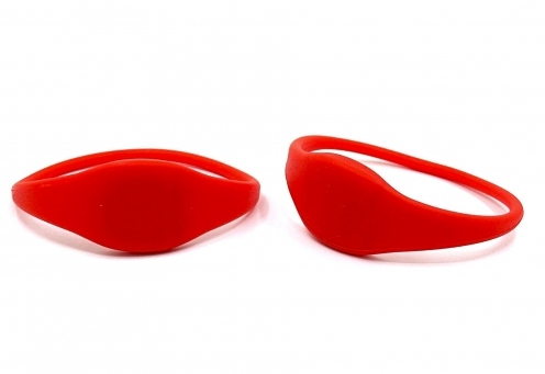 Bracelets RFID silicone ROUGE compatible MIFARE de NXP - Lot de10