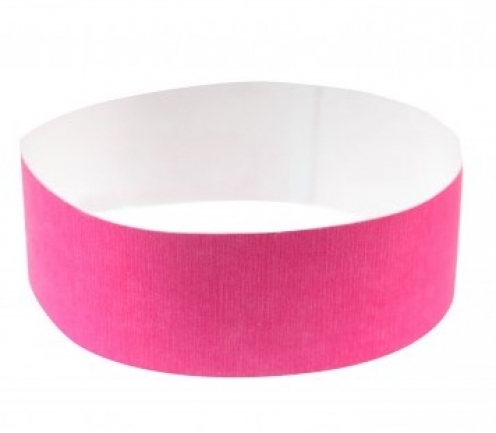 1475045 - Bracelet papier Rose-Fluo indéchirable Tyvek 19 mm