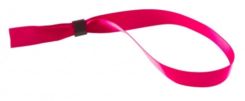 1474331 - Bracelet tissu satin Rose 15 mm avec boucle de fermeture 