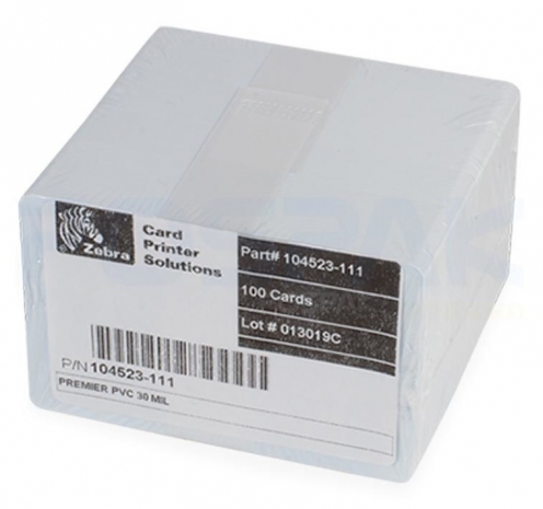 Carte PVC Blanche Zebra par 500 