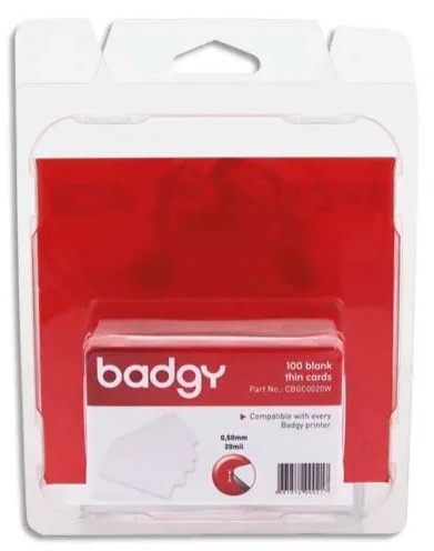 CBGC0020W  - Cartes PVC Fines Evolis Badgy 20 mil 