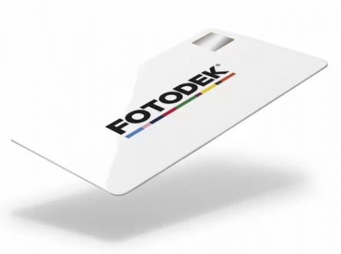 FOTODEK - HP6-76-SR-A - Cartes PVC blanches avec Holopatch ARGENT - Lot de 100