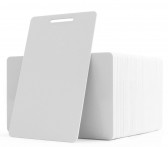 PVC1-PS - Carte PVC Blanche 0.76mm avec perforation oblongue verticale